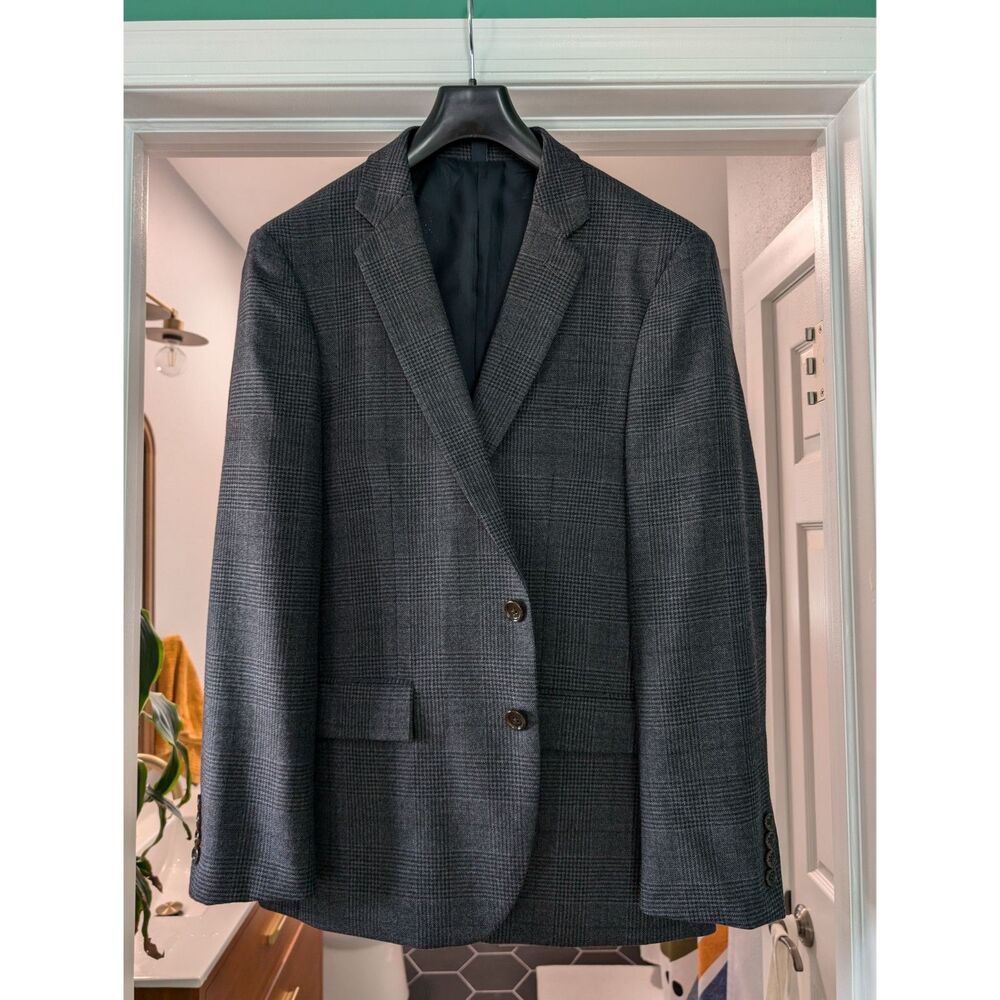 *Lovely* Jcrew Thompson Sport Jacket in Dark Navy Glen Plaid 40S NWT